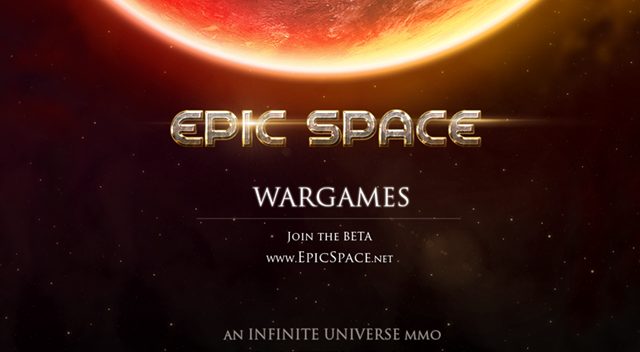 Epic Space title screen: a red planet above the game's logotype